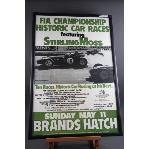 345 - Two motor racing sporting posters, in ebonised frames, 