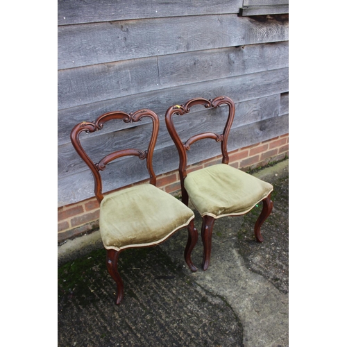 496 - Two 19th century mahogany bar back carver chairs with drop-in seats, a pair of mid 19th century maho... 