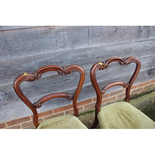 496 - Two 19th century mahogany bar back carver chairs with drop-in seats, a pair of mid 19th century maho... 