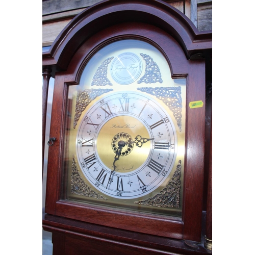 506 - A modern mahogany long case clock, with eight-day striking movement by Richard Broad, Bodmin, Cornwa... 