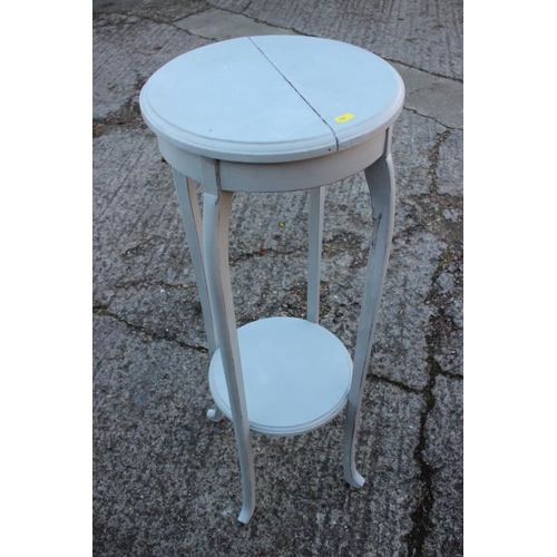 537 - A white painted marble top stand, on block base, 12