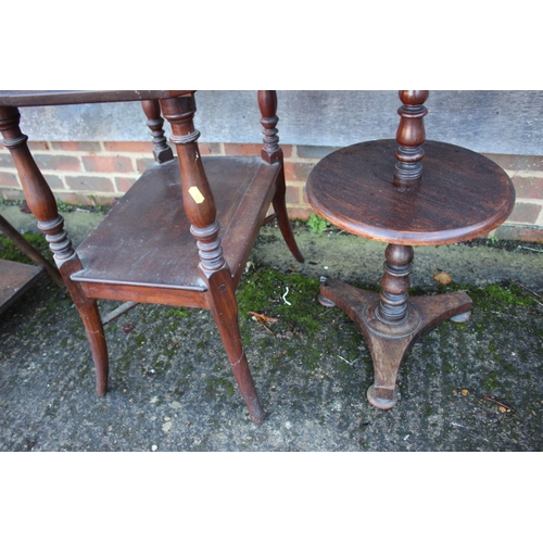 548 - A Cuban mahogany two-tier occasional table, on turned splay supports, 22 1/2