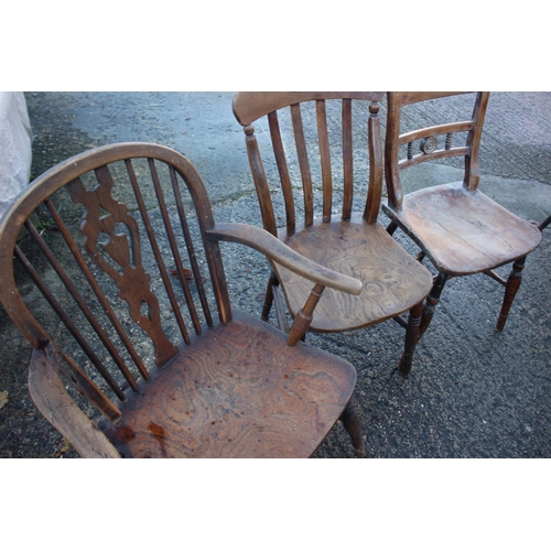 549 - A nest of three tooled leather topped occasional tables and a similar wine table