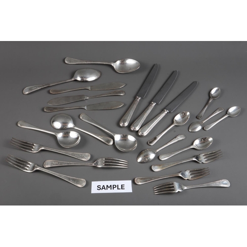 296 - A canteen of silver Old English Bead cutlery, 124.6oz troy (excluding knives)