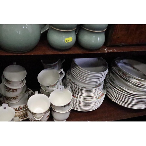 45 - A Derby green glazed part coffee and teaset, a Colclough 