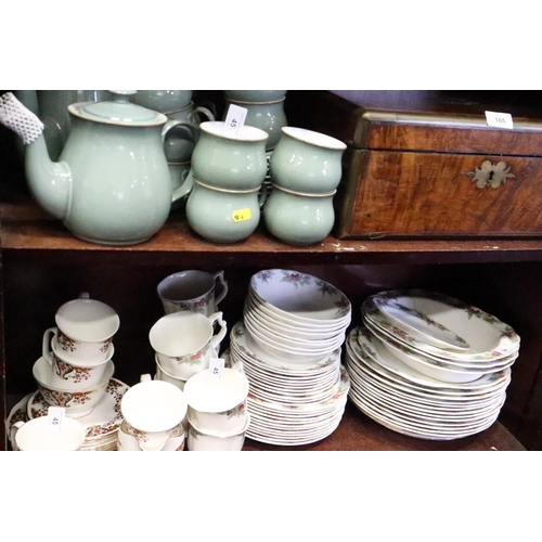 45 - A Derby green glazed part coffee and teaset, a Colclough 