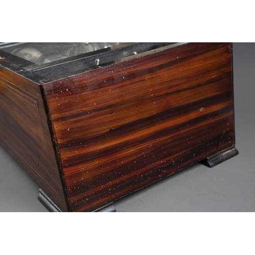 121 - A J Thibouville Lamy et Cie rosewood and inlaid cased musical box with drum and three bells, 19