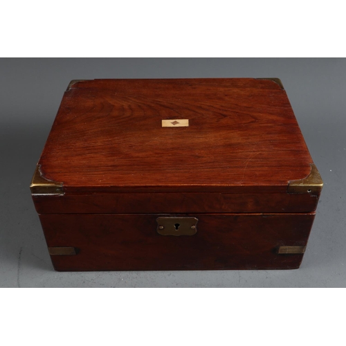 182 - A brass mounted writing box, 12