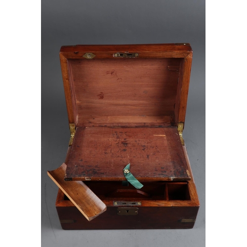 182 - A brass mounted writing box, 12