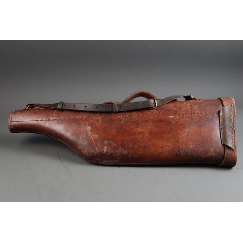 184 - A leather leg of mutton gun case, 28