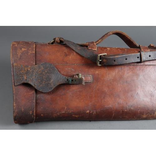 184 - A leather leg of mutton gun case, 28