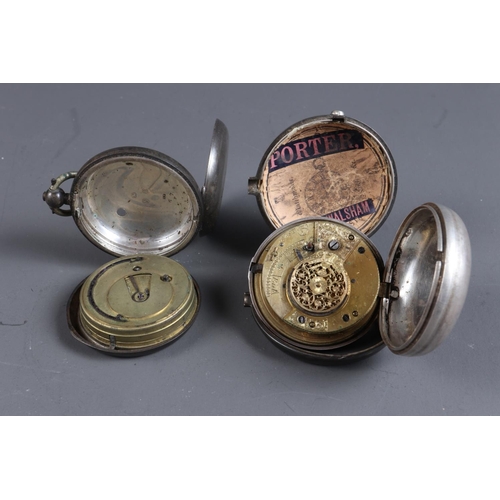 327 - Three silver pocket watches and one other pocket watch