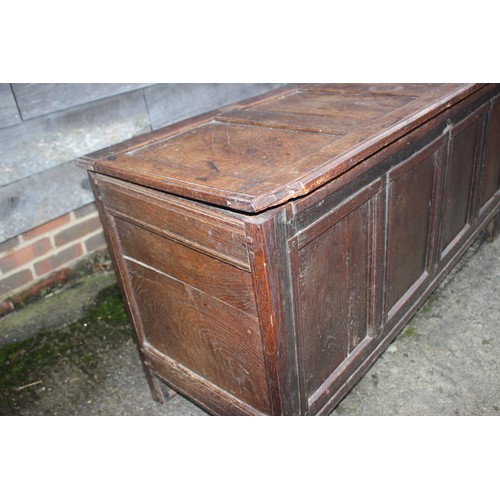 500 - An 18th century oak four panel coffer, 56