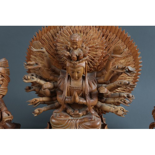 180 - An Indian hardwood carved figure, Ganesh, 7 1/2