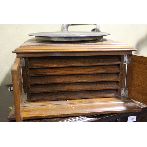 130 - An early 20th century oak cased record player