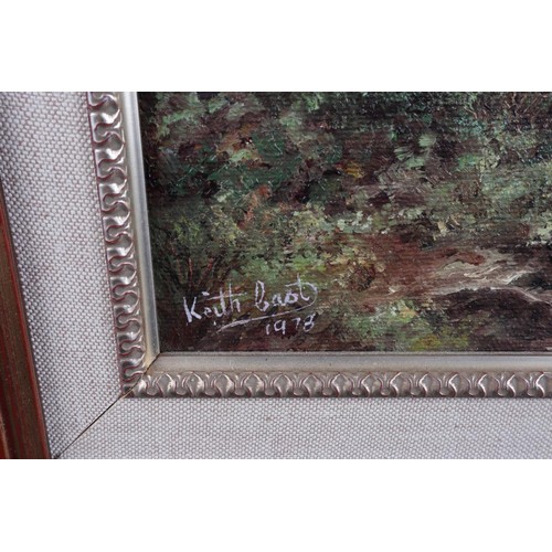 418 - N E, 1925: oil on canvas, lake view with water rail, 18 1/2