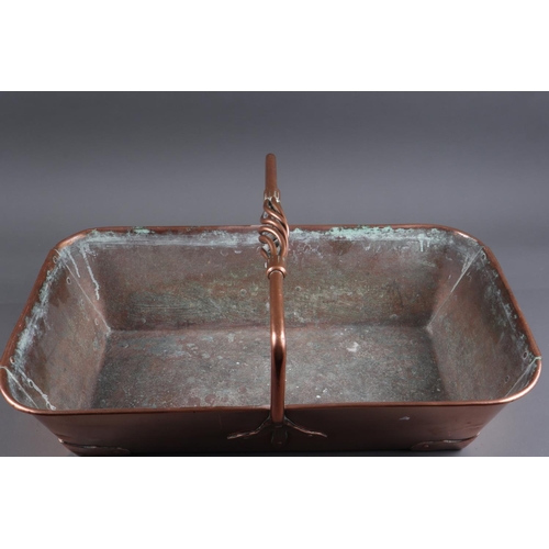 130 - An early 20th century copper basket, stamped 