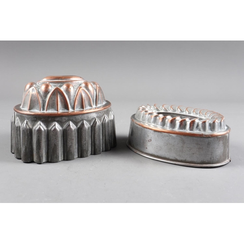 148 - Two 19th century copper and tinned jelly moulds, 6