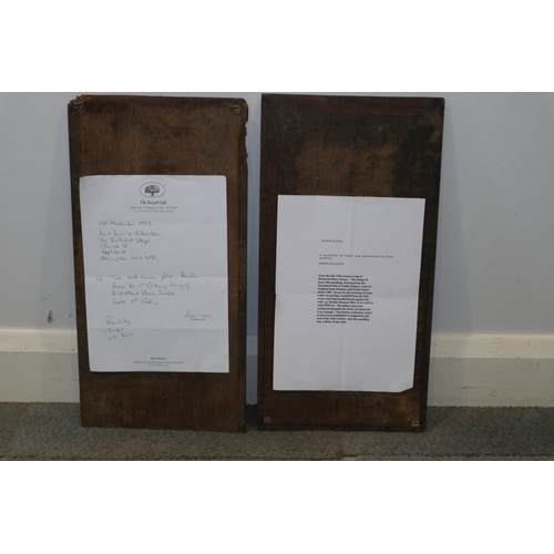 180 - A pair of 15th century oak linenfold panels, ex Hickstead Place Sussex, 19 1/2