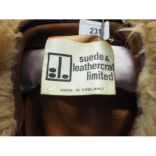 231 - A 1970s Suede and Leathercraft Ltd full-length coat with faux fur collar, size 10