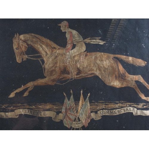 236 - A silk embroidery, horse and jockey, 