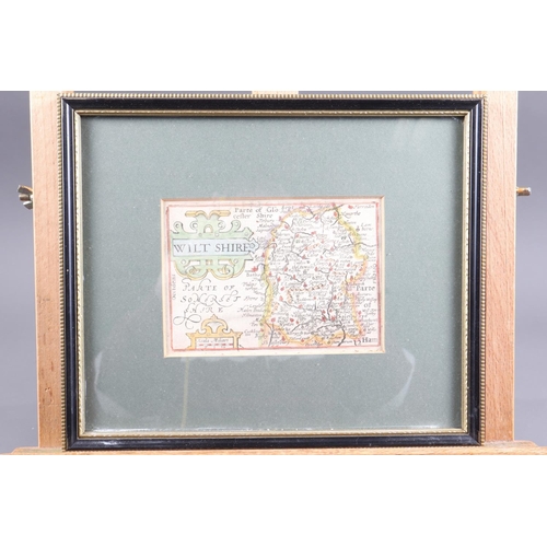 375 - P Van de Keere: a 17th century miniature map of Wiltshire, 3 1/2