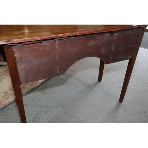 437 - A 19th century mahogany and banded bowfront sideboard, fitted centre drawer and two deep drawers, on... 