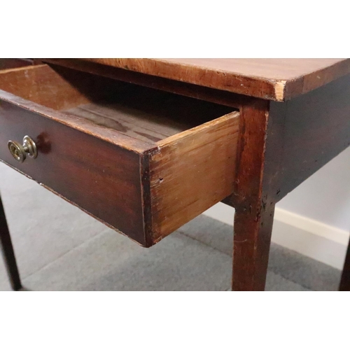 449 - A Georgian mahogany side table with fitted two drawers with brass knobs, on square taper supports, 3... 