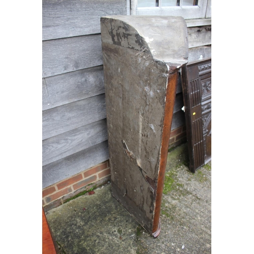 464 - An early 18th century walnut archtop corner cabinet enclosed lattice glazed door, 27