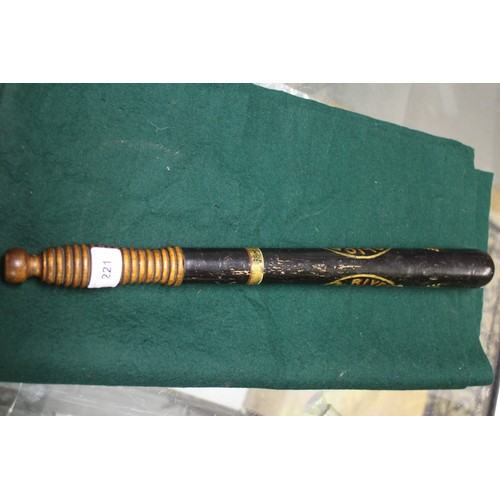 221 - A Victorian Aberdeenshire River Dee Police Superintendent truncheon, 17 1/2