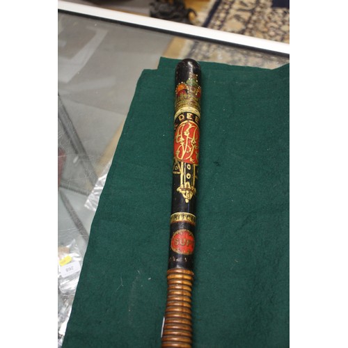 221 - A Victorian Aberdeenshire River Dee Police Superintendent truncheon, 17 1/2