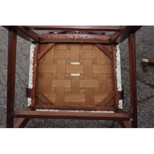 487 - A set of eight Hepplewhite Revival mahogany dining chairs with pierced and carved splats and stuffed... 