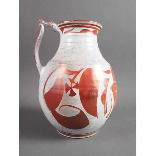 13 - An Aldermaston pottery jug, by Alan Caiger Smith 1989, 9 1/2