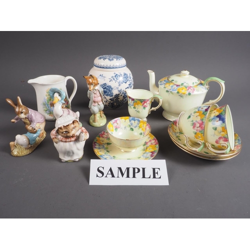 29 - A 1930s Crown Staffordshire floral decorated afternoon teaset and other decorative ceramics