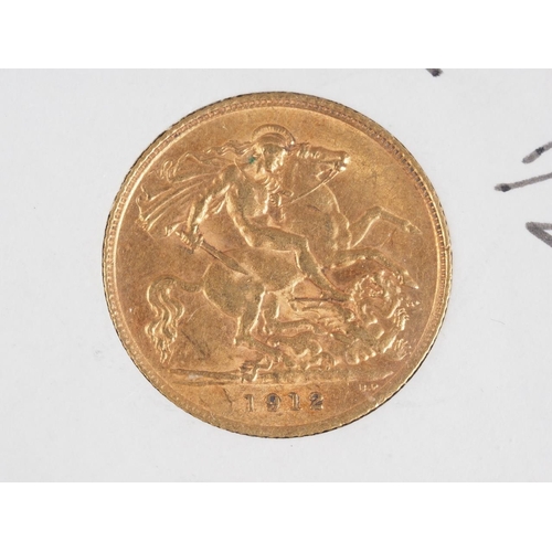 336 - A gold half sovereign, dated 1912