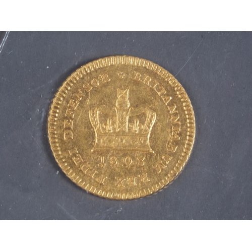 344 - A gold third guinea, dated 1803