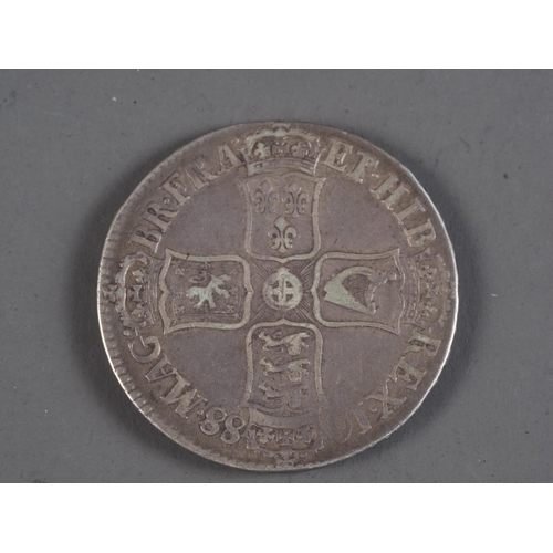 348 - A James II silver crown, dated 1688