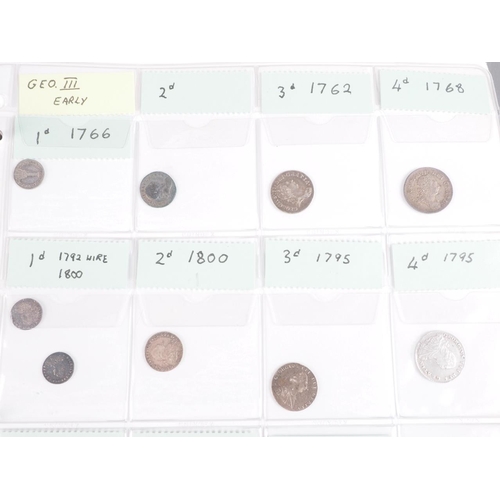 359 - Two albums of British silver and other coinage from King Charles II to the present day