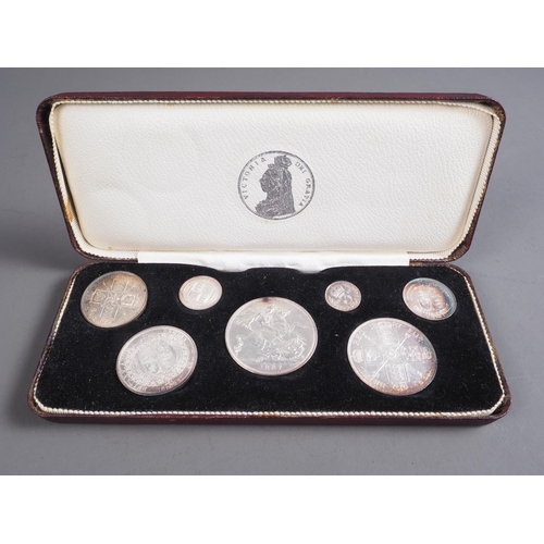 368 - A Victorian seven coin specimen set, dated 1887, in fitted case