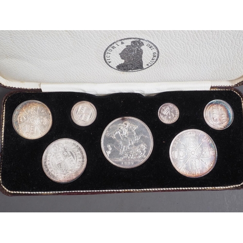 368 - A Victorian seven coin specimen set, dated 1887, in fitted case