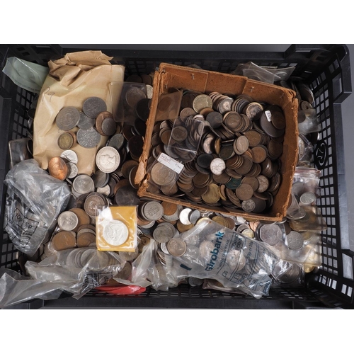 371 - A large collection of British pre-decimal and world coinage, some cased