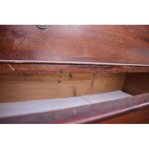 489 - A Georgian mahogany tallboy, the upper section fitted two short and three long drawers over three lo... 