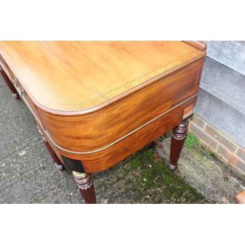 498 - An early 19th century mahogany and line inlaid square piano case, now a sideboard, fitted three draw... 