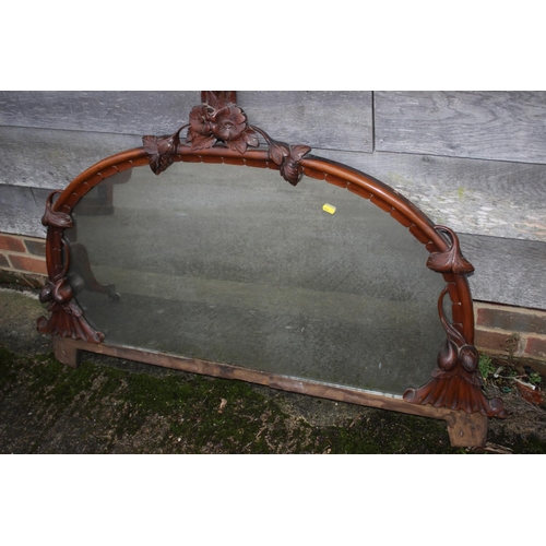 527 - A 19th century figured walnut serpentine front marble top credenza with mirror back over three mirro... 