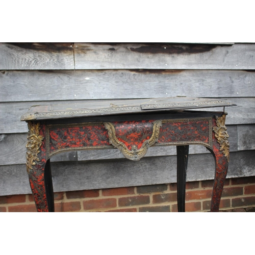 545 - A 19th century Boulle work side table, fitted one drawer, on cabriole supports, 33 1/2