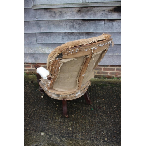 548 - Two 19th century mahogany framed armchairs (for re-upholstery)