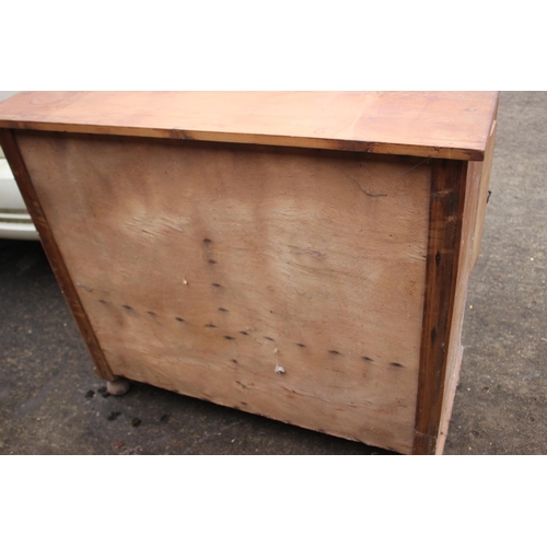 610 - A 19th century pine dresser base, fitted two drawers and cupboards, on stile supports, 42