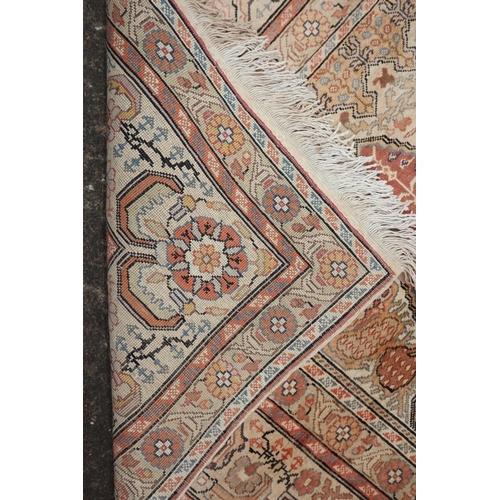 631 - A Persian prayer rug with shades of rust, brown and natural, 60