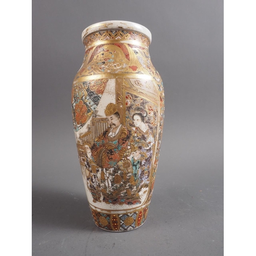 75 - A 19th century Satsuma vase with figure decoration, 8