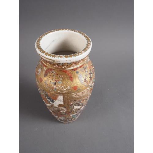 75 - A 19th century Satsuma vase with figure decoration, 8